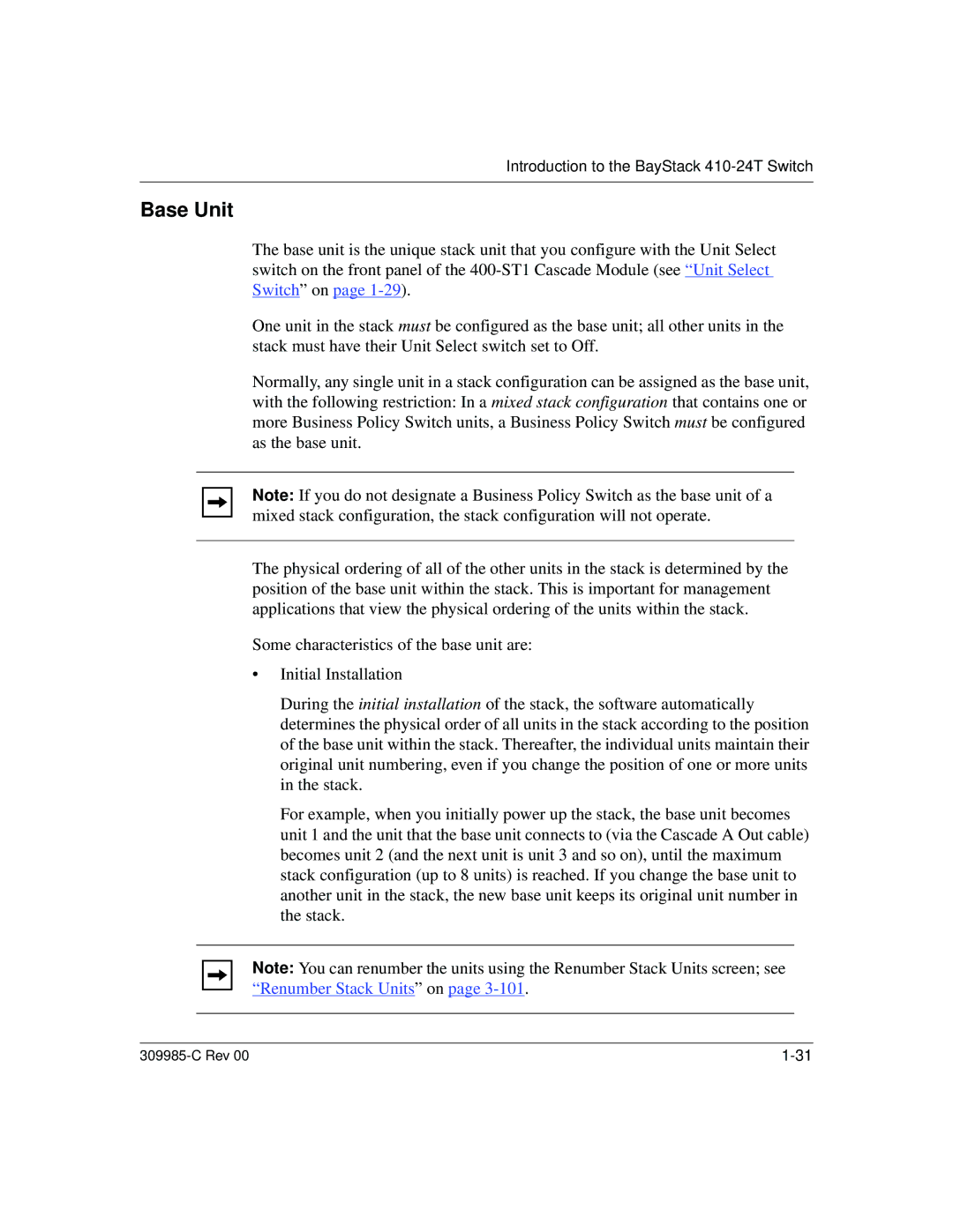 Nortel Networks 10BASE-T manual Base Unit 