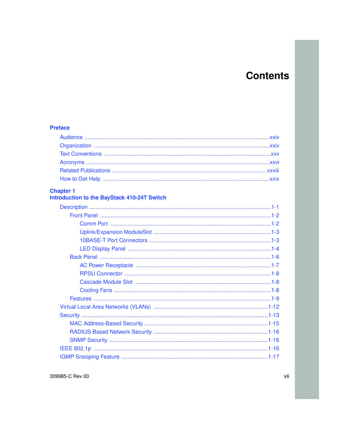 Nortel Networks 10BASE-T manual Contents 