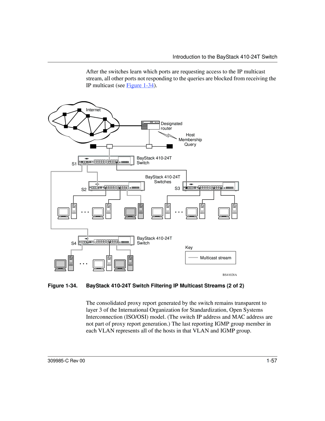 Nortel Networks 10BASE-T manual BayStack 410-24T Switch Filtering IP Multicast Streams 2 