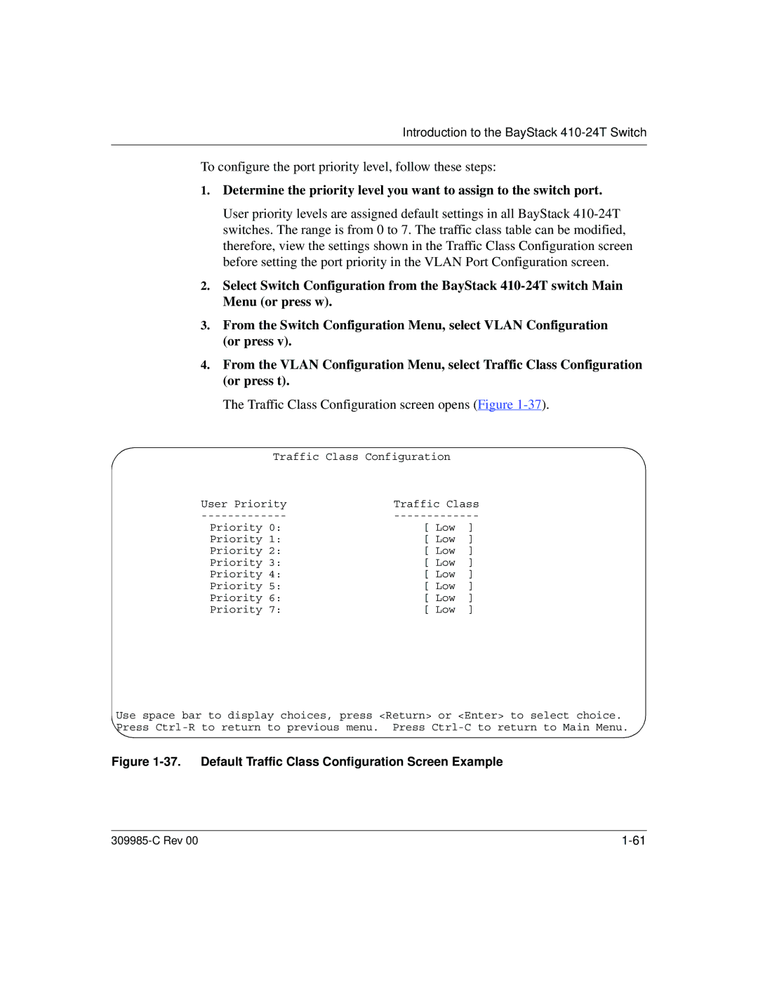 Nortel Networks 10BASE-T manual To configure the port priority level, follow these steps 