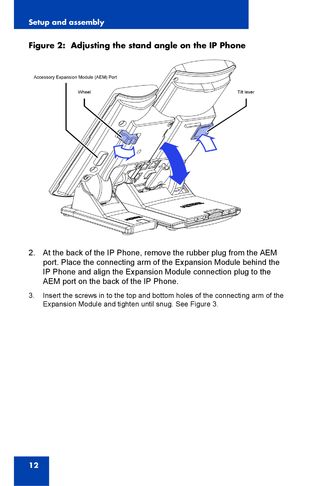 Nortel Networks 1100 manual Adjusting the stand angle on the IP Phone 