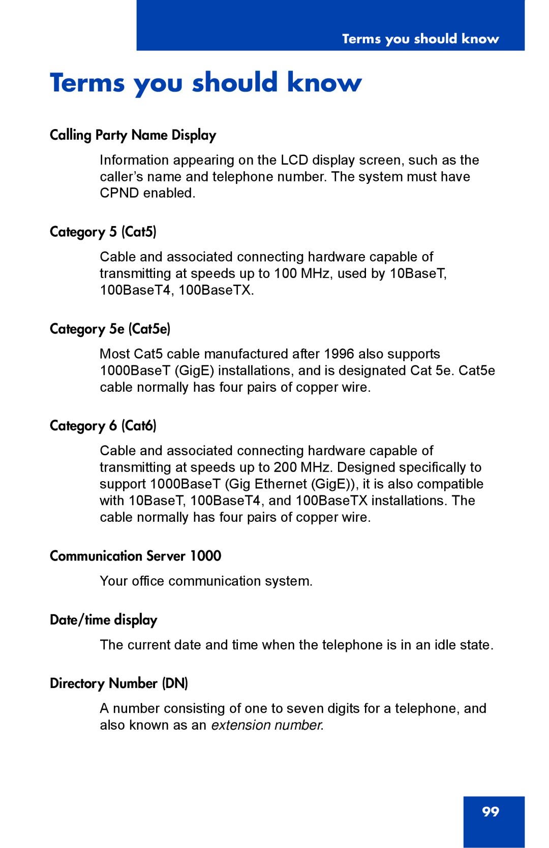 Nortel Networks 1110 manual Terms you should know 