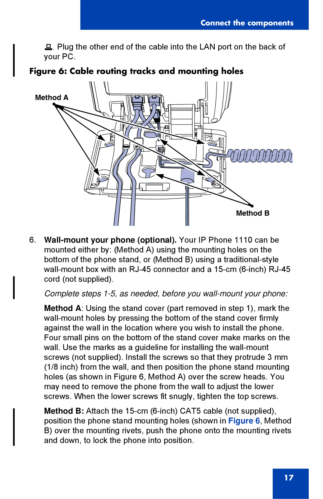 Nortel Networks 1110 manual Cable routing tracks and mounting holes 