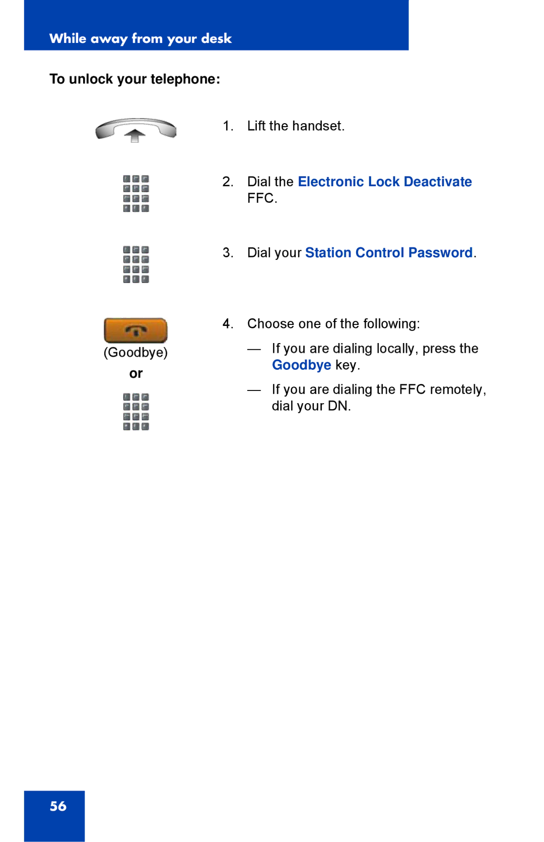 Nortel Networks 1110 manual To unlock your telephone 