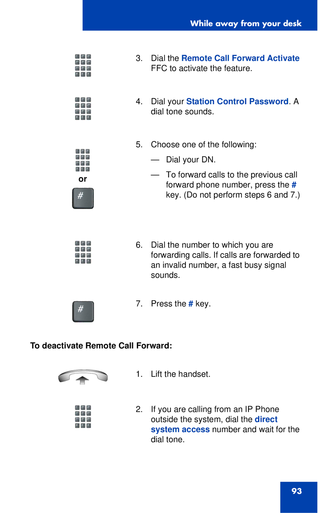 Nortel Networks 1120 manual To deactivate Remote Call Forward 