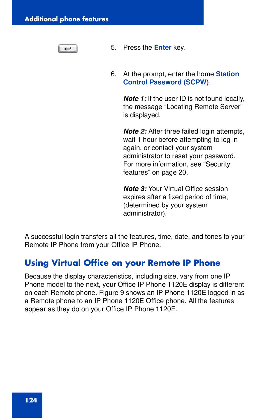 Nortel Networks 1120E manual Using Virtual Office on your Remote IP Phone 