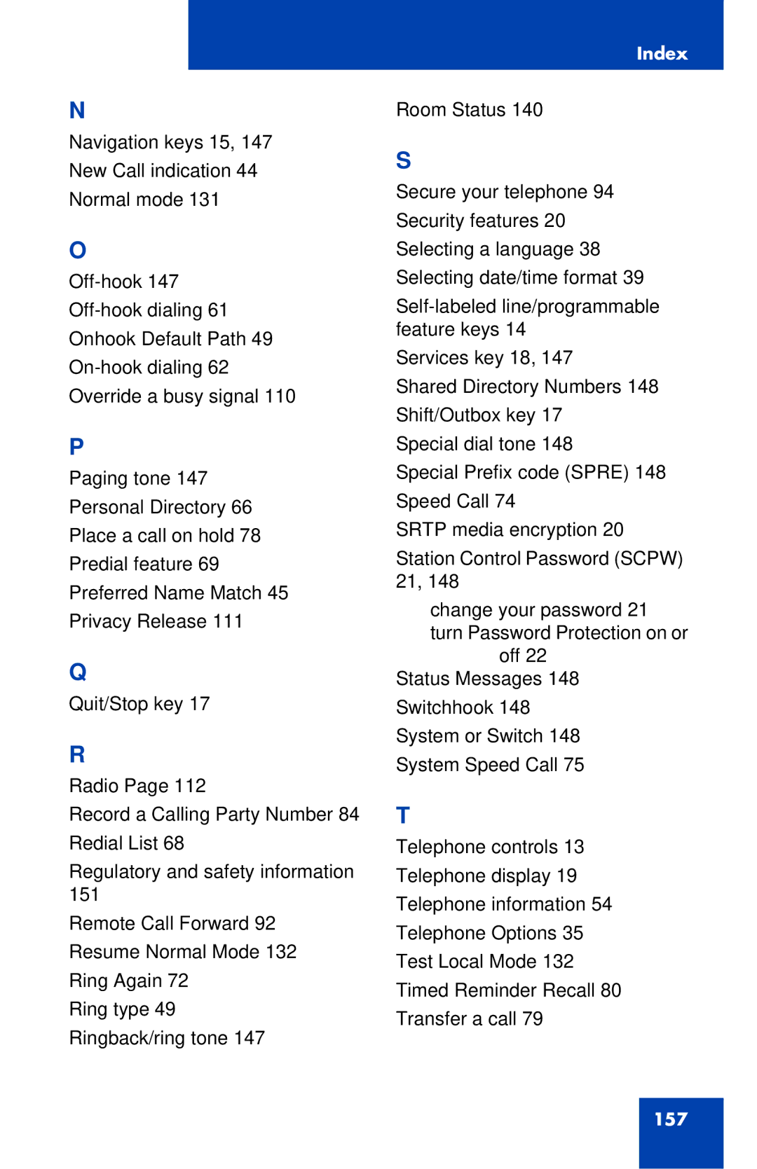 Nortel Networks 1120E manual 157 