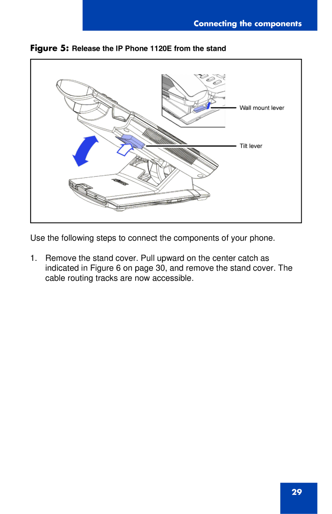 Nortel Networks manual Release the IP Phone 1120E from the stand 