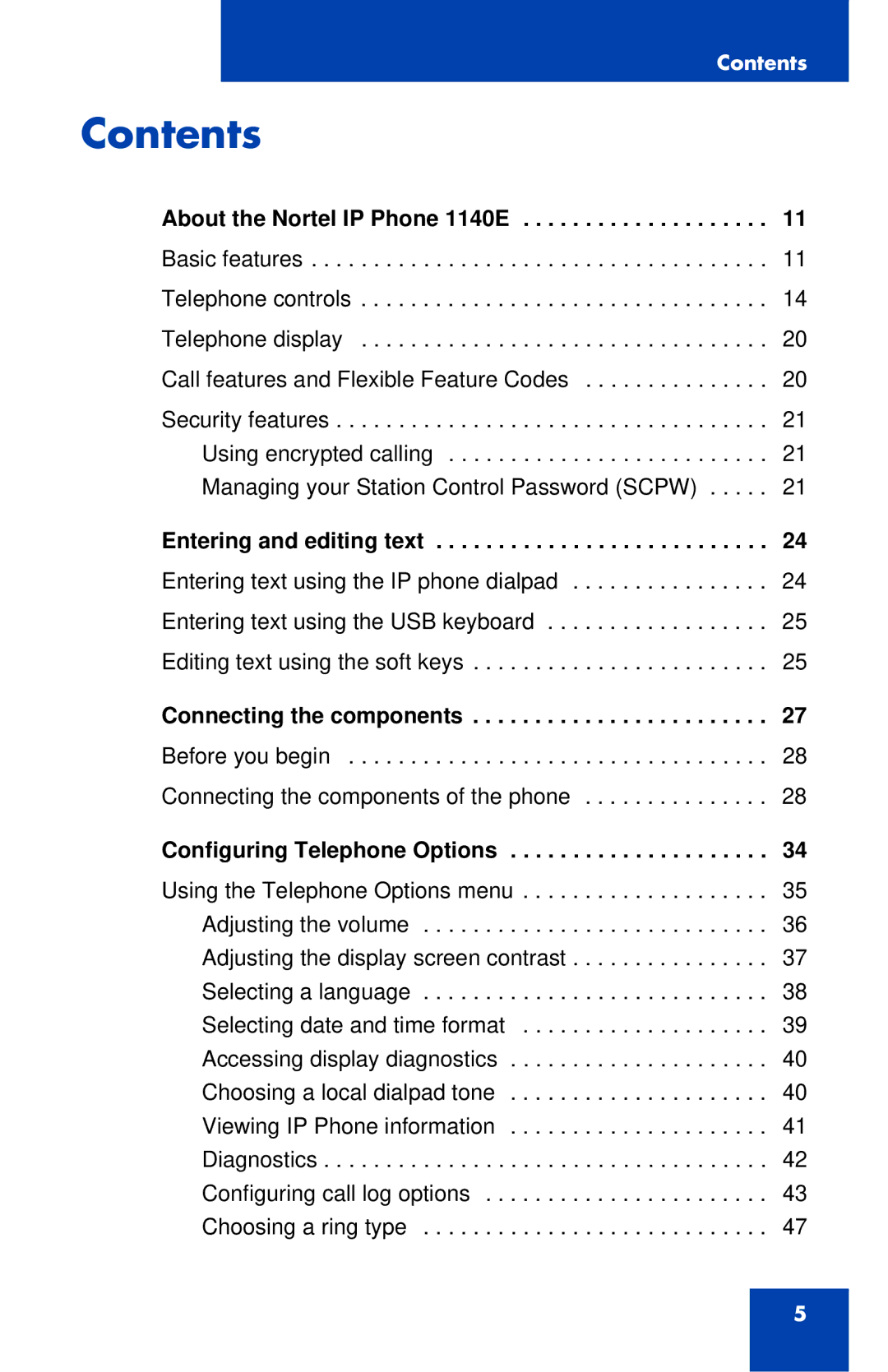 Nortel Networks 1140E manual Contents 