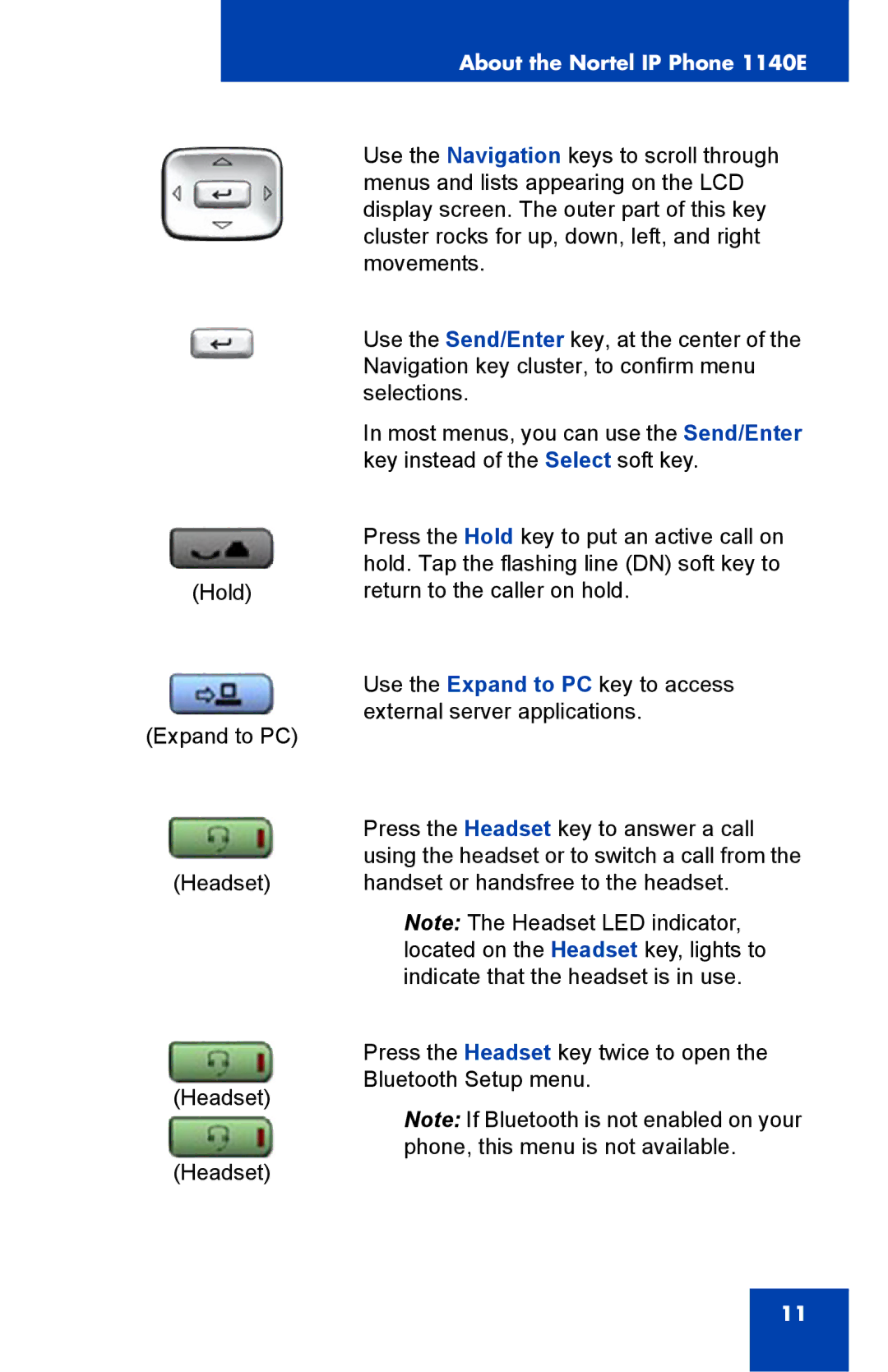 Nortel Networks 1140E manual Use the Navigation keys to scroll through 