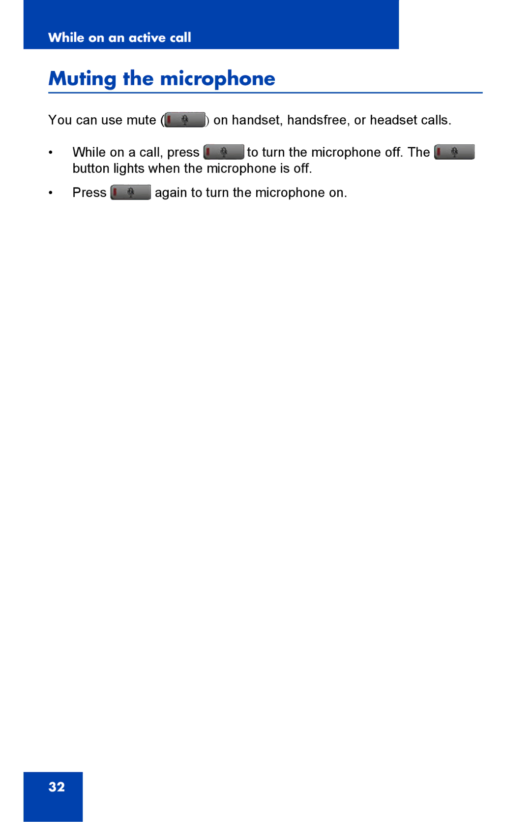 Nortel Networks 1140E manual Muting the microphone 