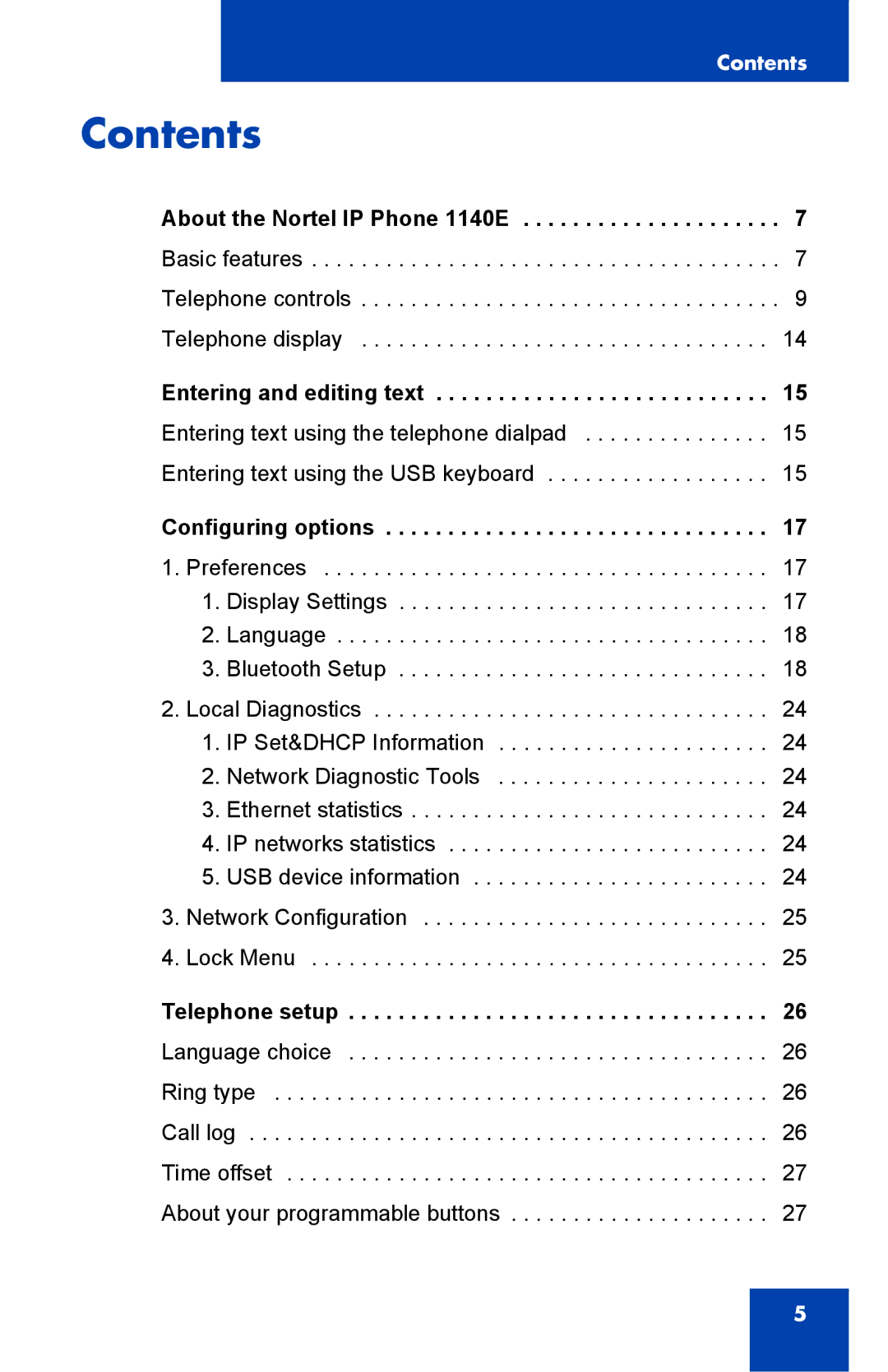 Nortel Networks 1140E manual Contents 