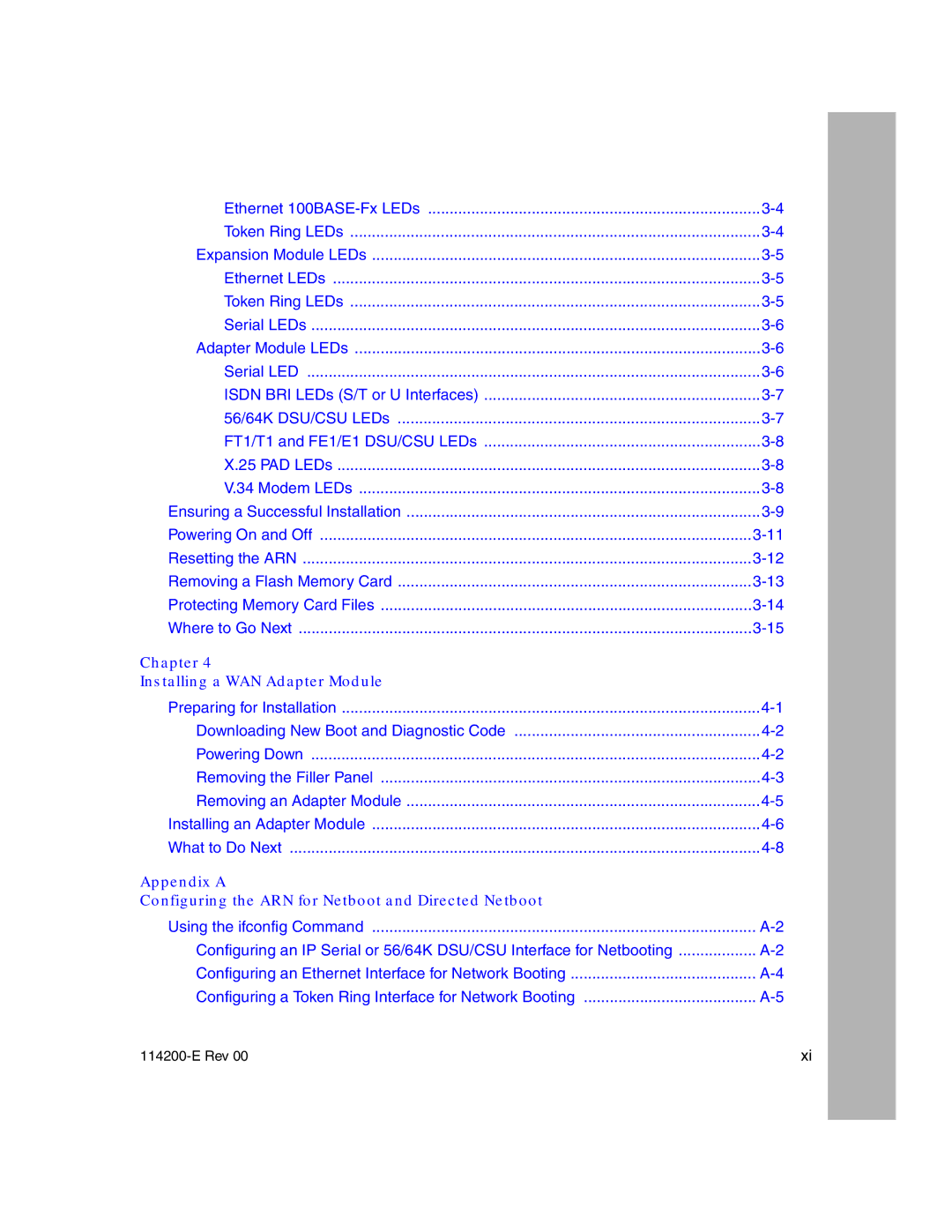 Nortel Networks 114200-E manual Chapter Installing a WAN Adapter Module 