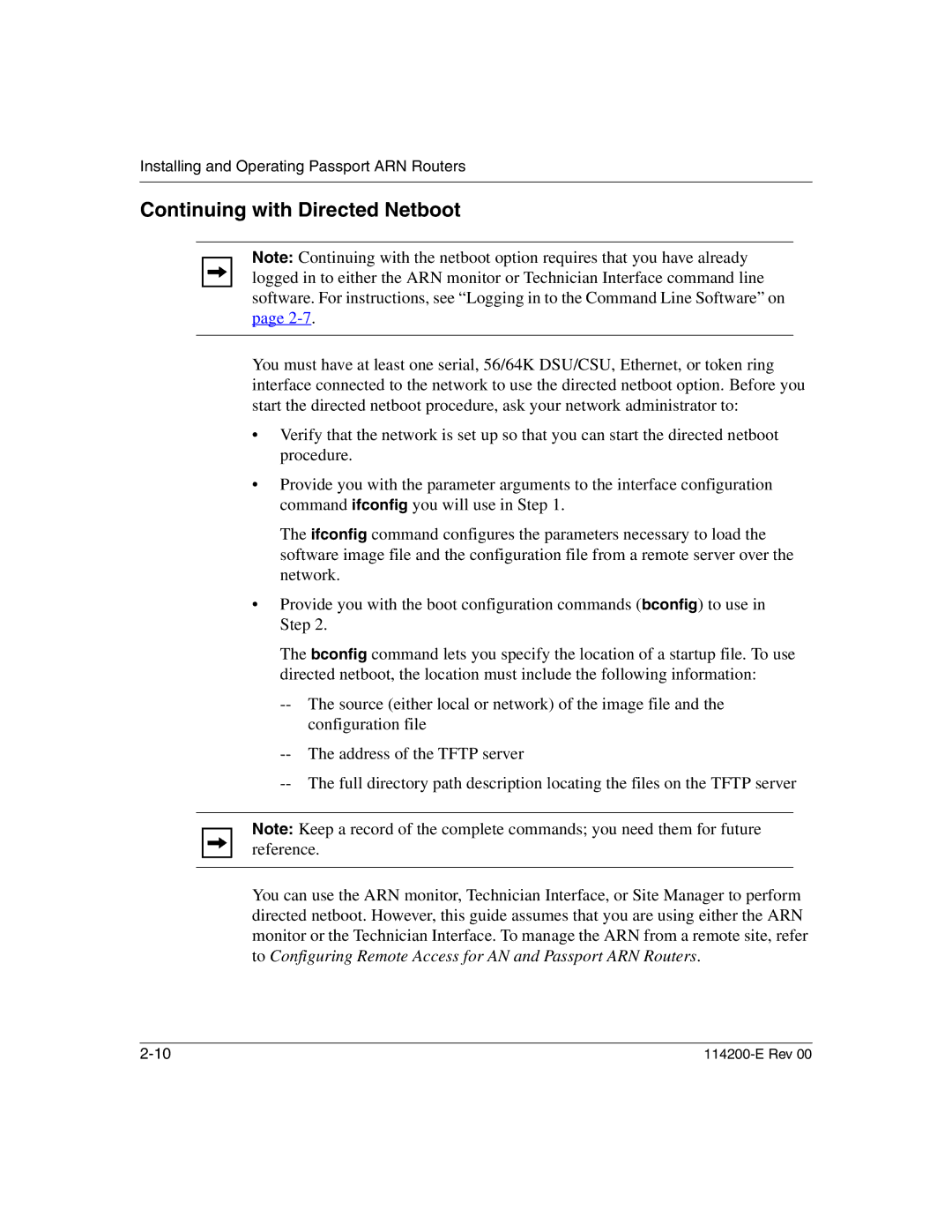 Nortel Networks 114200-E manual Continuing with Directed Netboot 