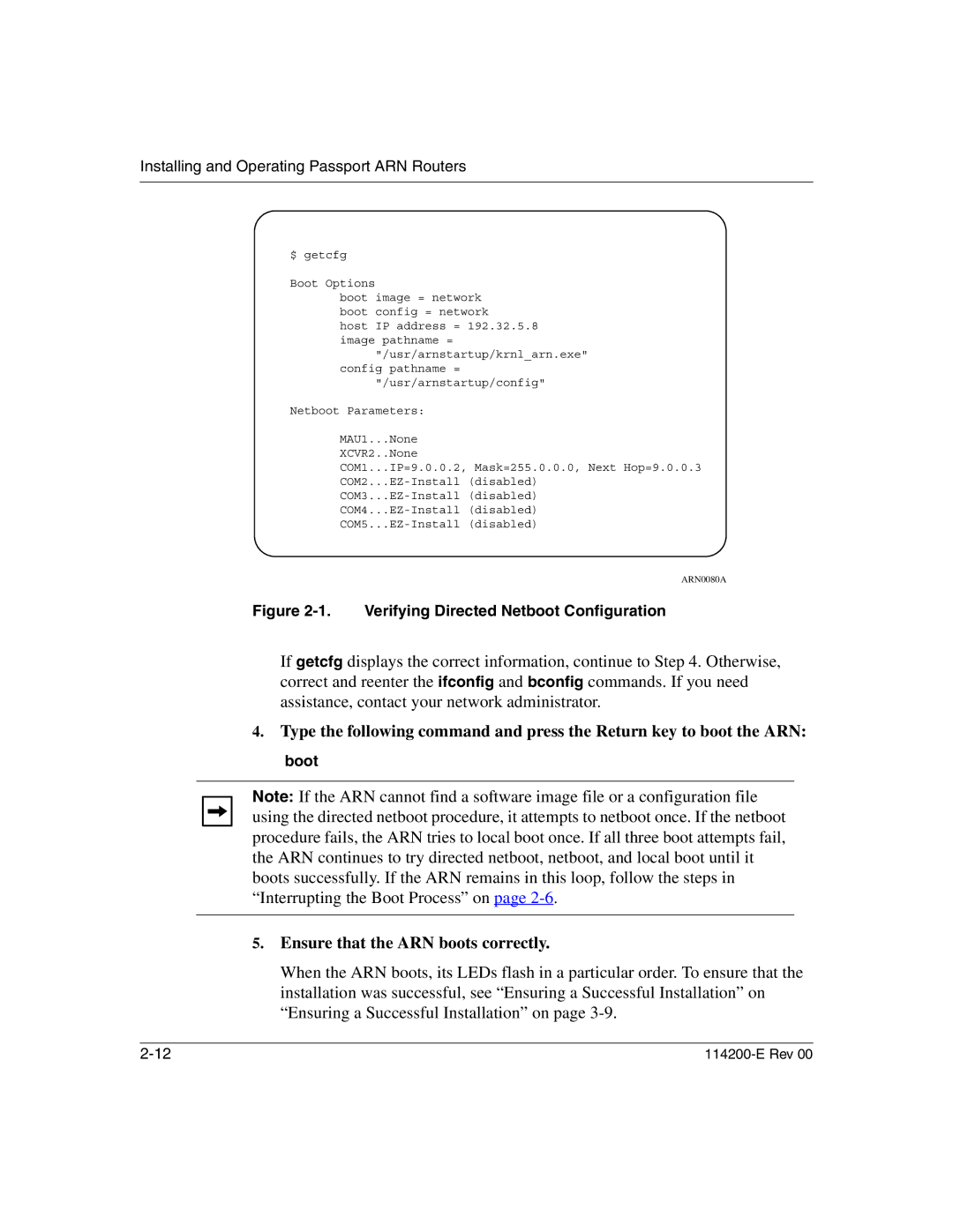 Nortel Networks 114200-E manual Verifying Directed Netboot Configuration 