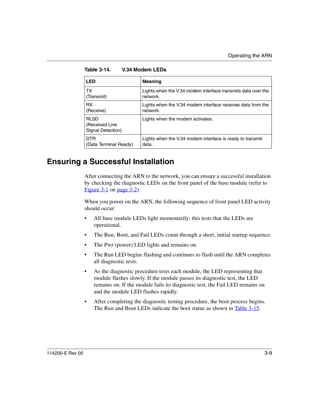 Nortel Networks 114200-E manual Ensuring a Successful Installation, Modem LEDs 