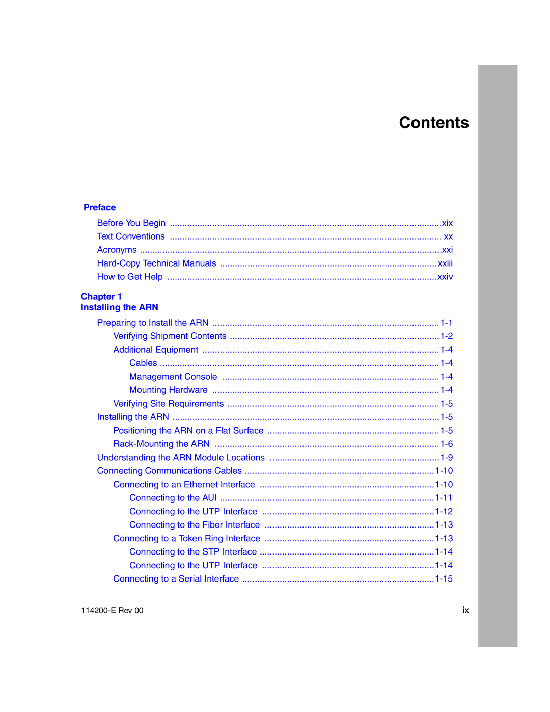 Nortel Networks 114200-E manual Contents 