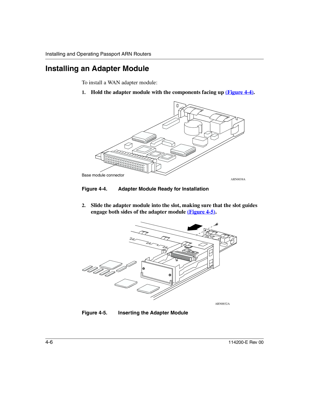 Nortel Networks 114200-E manual Installing an Adapter Module, To install a WAN adapter module 