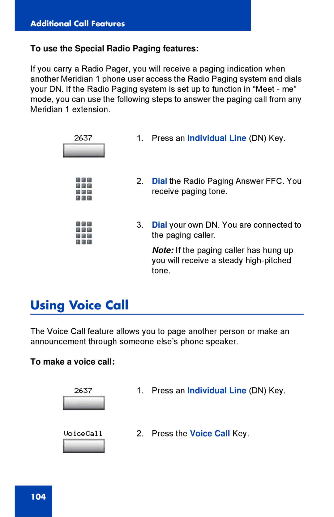 Nortel Networks 1150E manual Using Voice Call, To use the Special Radio Paging features, To make a voice call 