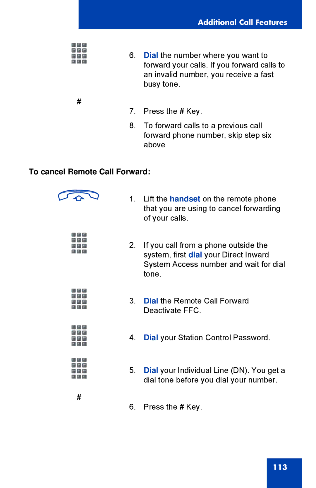 Nortel Networks 1150E manual To cancel Remote Call Forward 