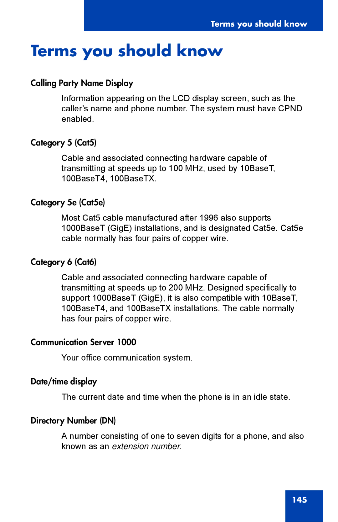 Nortel Networks 1150E manual Terms you should know 