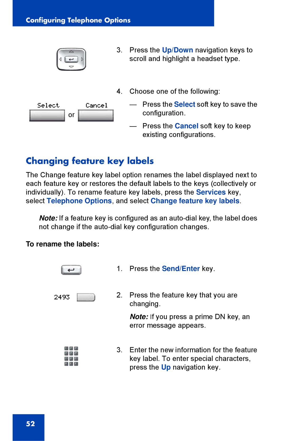 Nortel Networks 1150E manual Changing feature key labels, To rename the labels 