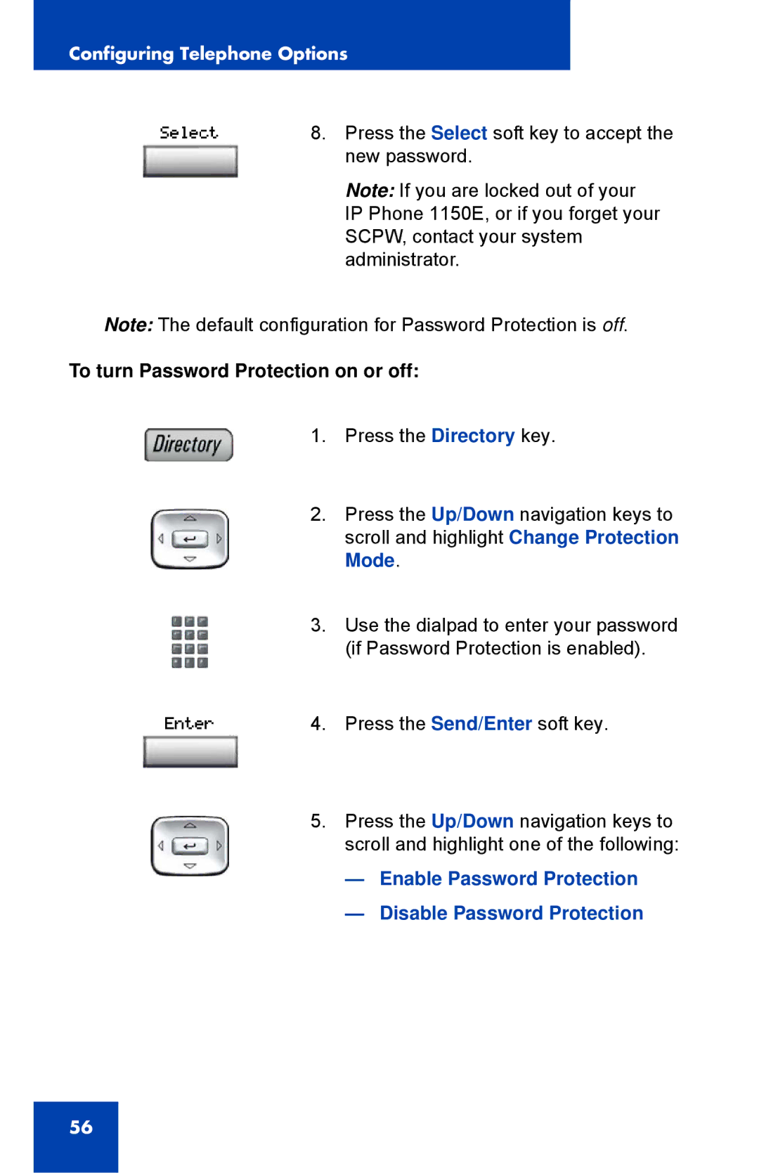 Nortel Networks 1150E manual Enable Password Protection 