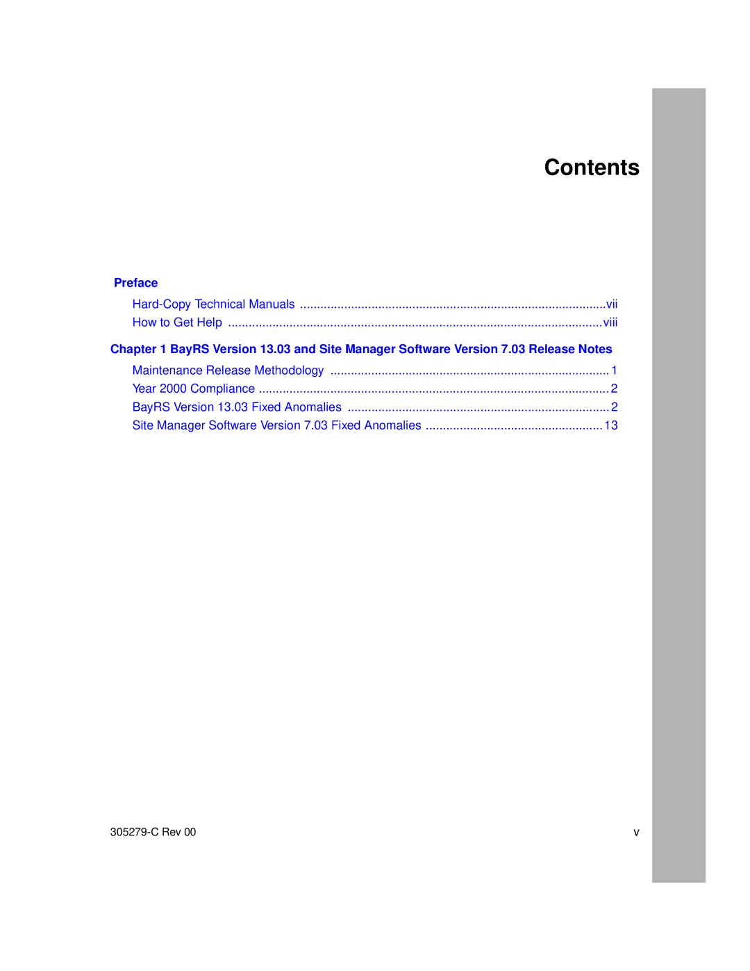 Nortel Networks 13.03 manual Contents 