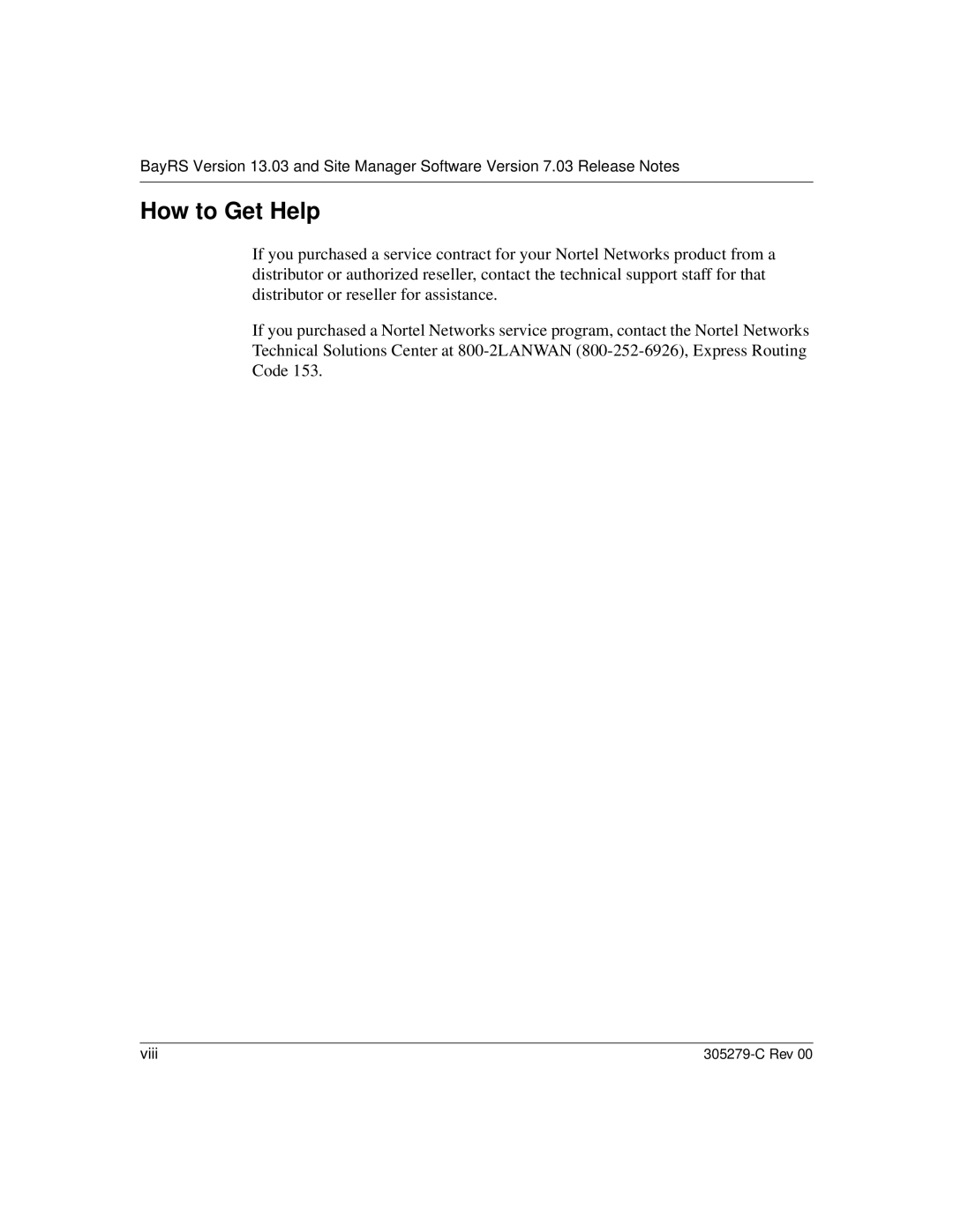 Nortel Networks 13.03 manual How to Get Help 