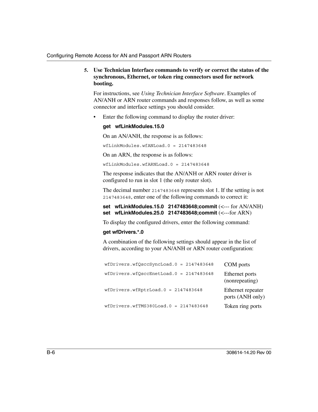 Nortel Networks 14.2 manual Get wfDrivers.*.0 