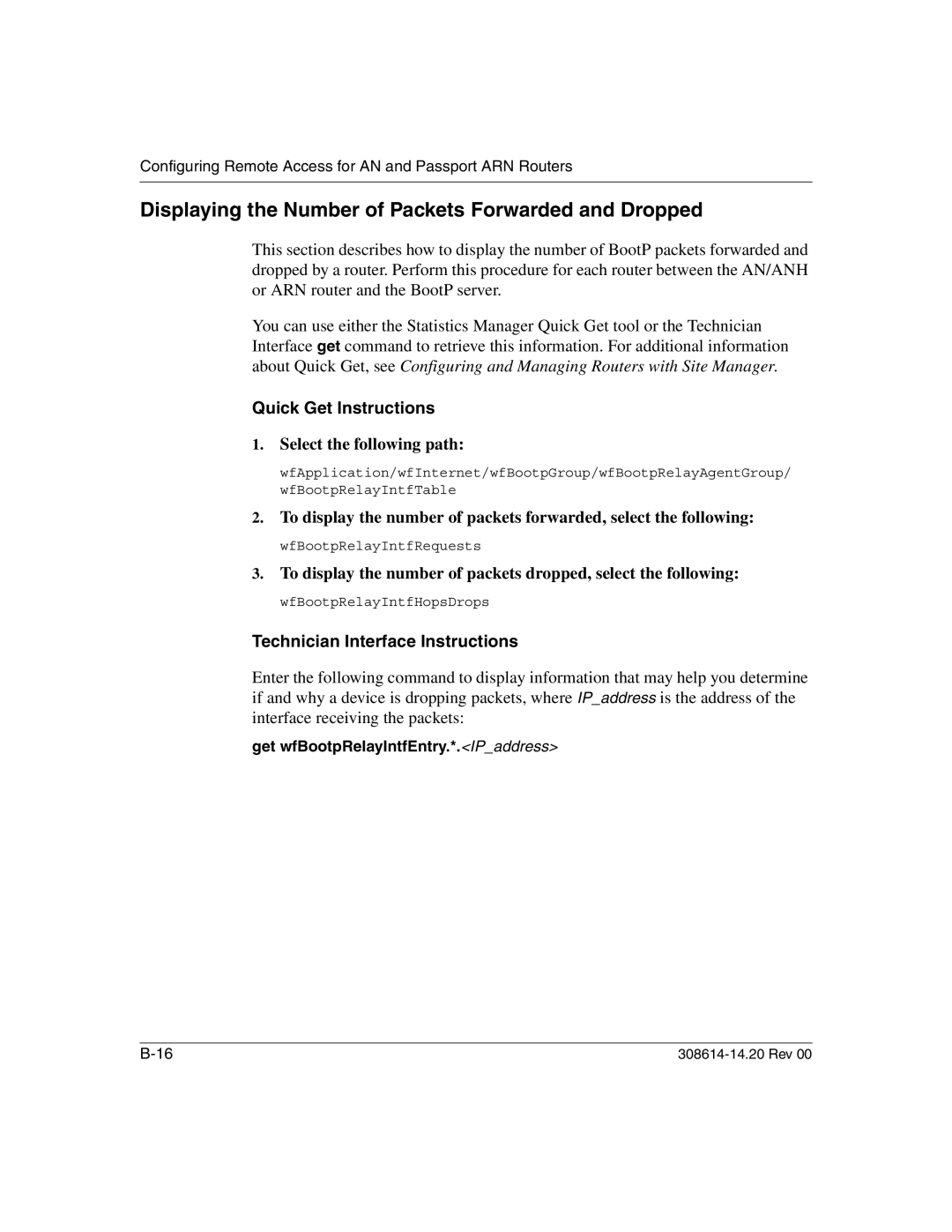 Nortel Networks 14.2 manual Displaying the Number of Packets Forwarded and Dropped, Quick Get Instructions 