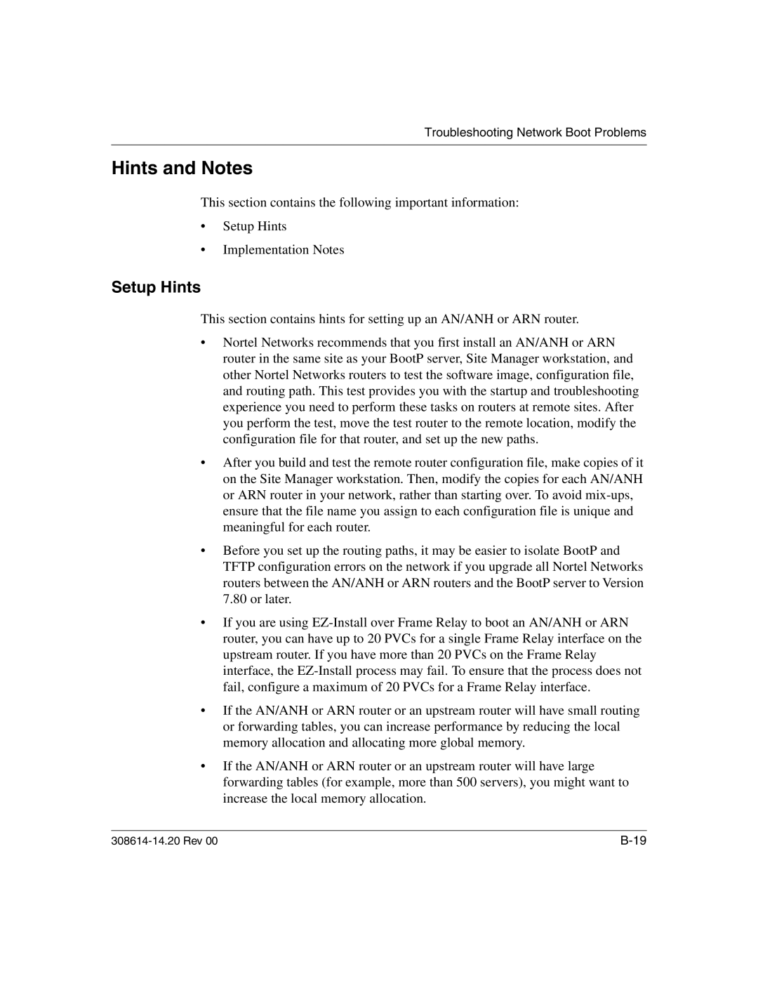 Nortel Networks 14.2 manual Hints and Notes, Setup Hints 