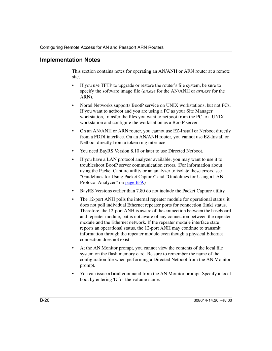 Nortel Networks 14.2 manual Implementation Notes 