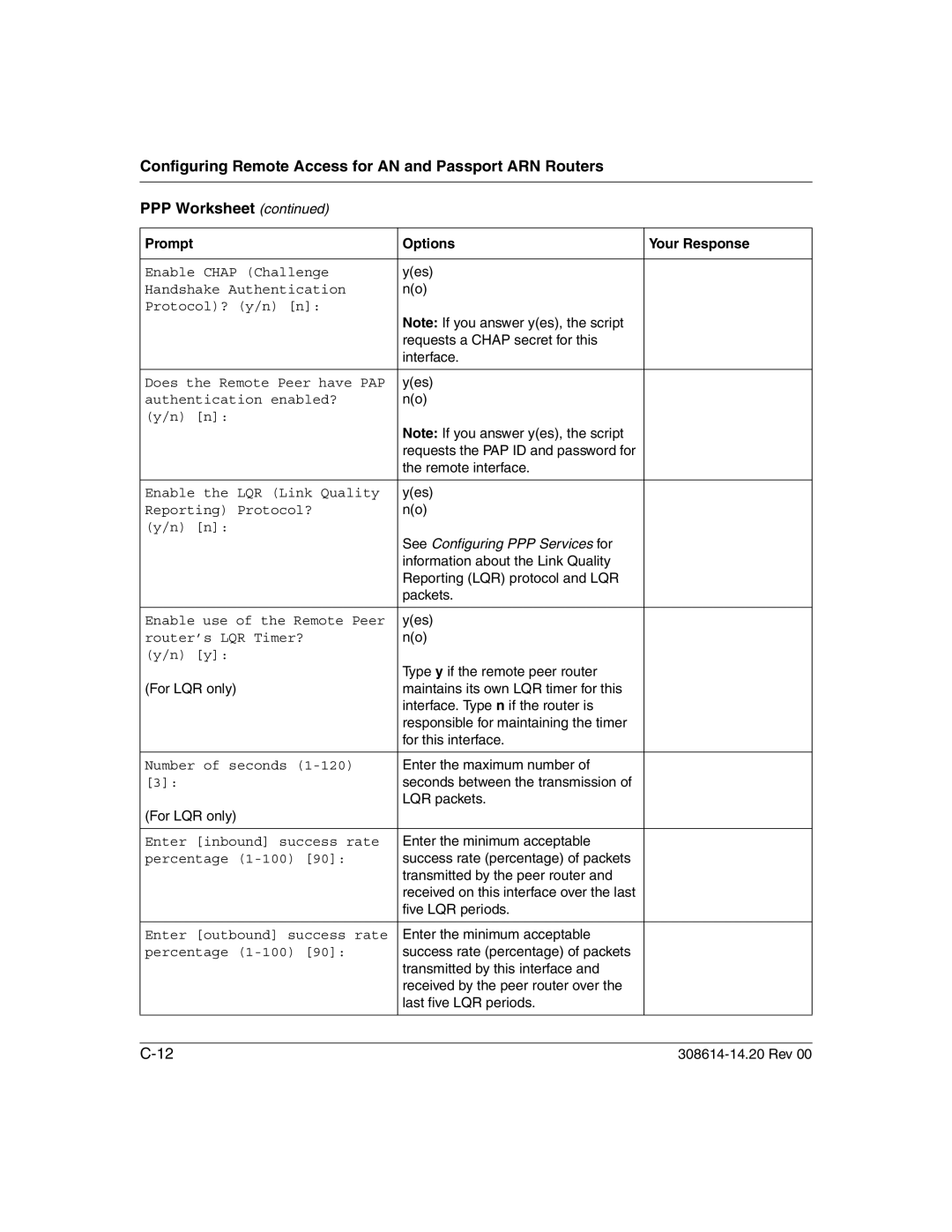 Nortel Networks 14.2 manual See Configuring PPP Services for 