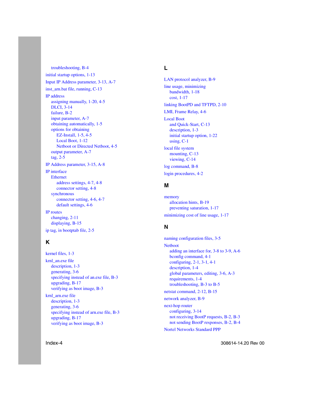 Nortel Networks 14.2 manual Index-4 