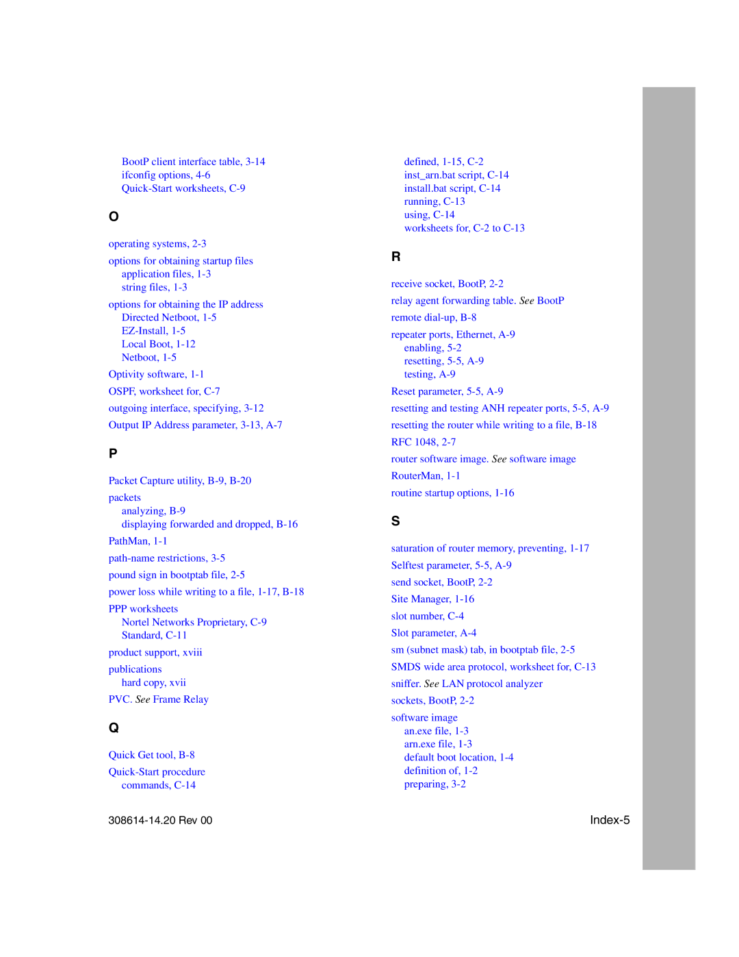 Nortel Networks 14.2 manual Index-5 