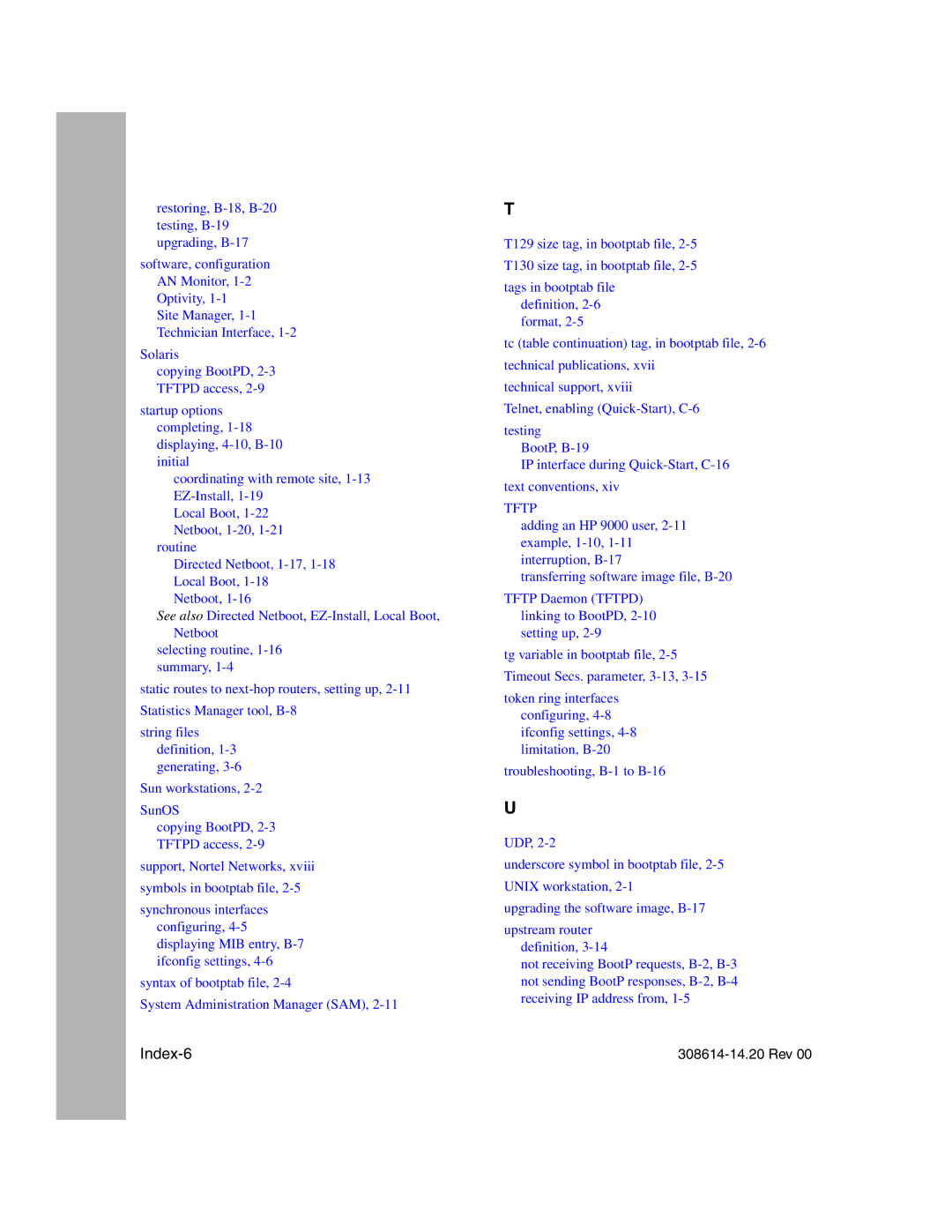 Nortel Networks 14.2 manual Index-6 