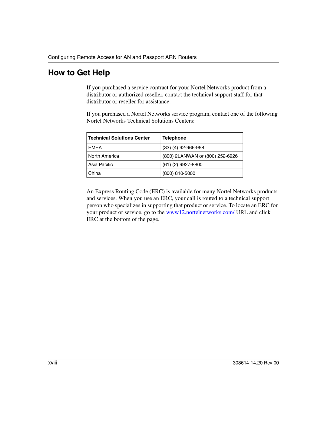 Nortel Networks 14.2 manual How to Get Help, Technical Solutions Center Telephone 