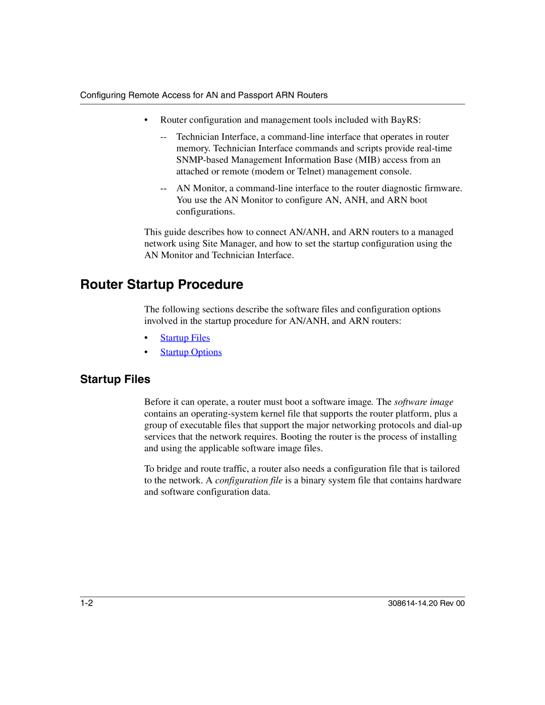 Nortel Networks 14.2 manual Router Startup Procedure, Startup Files 