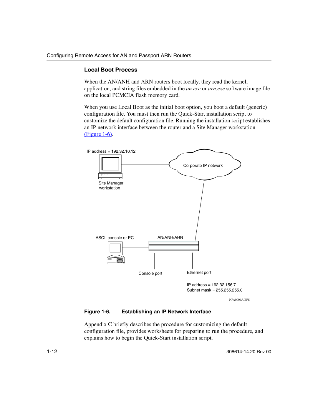 Nortel Networks 14.2 manual Local Boot Process, Establishing an IP Network Interface 