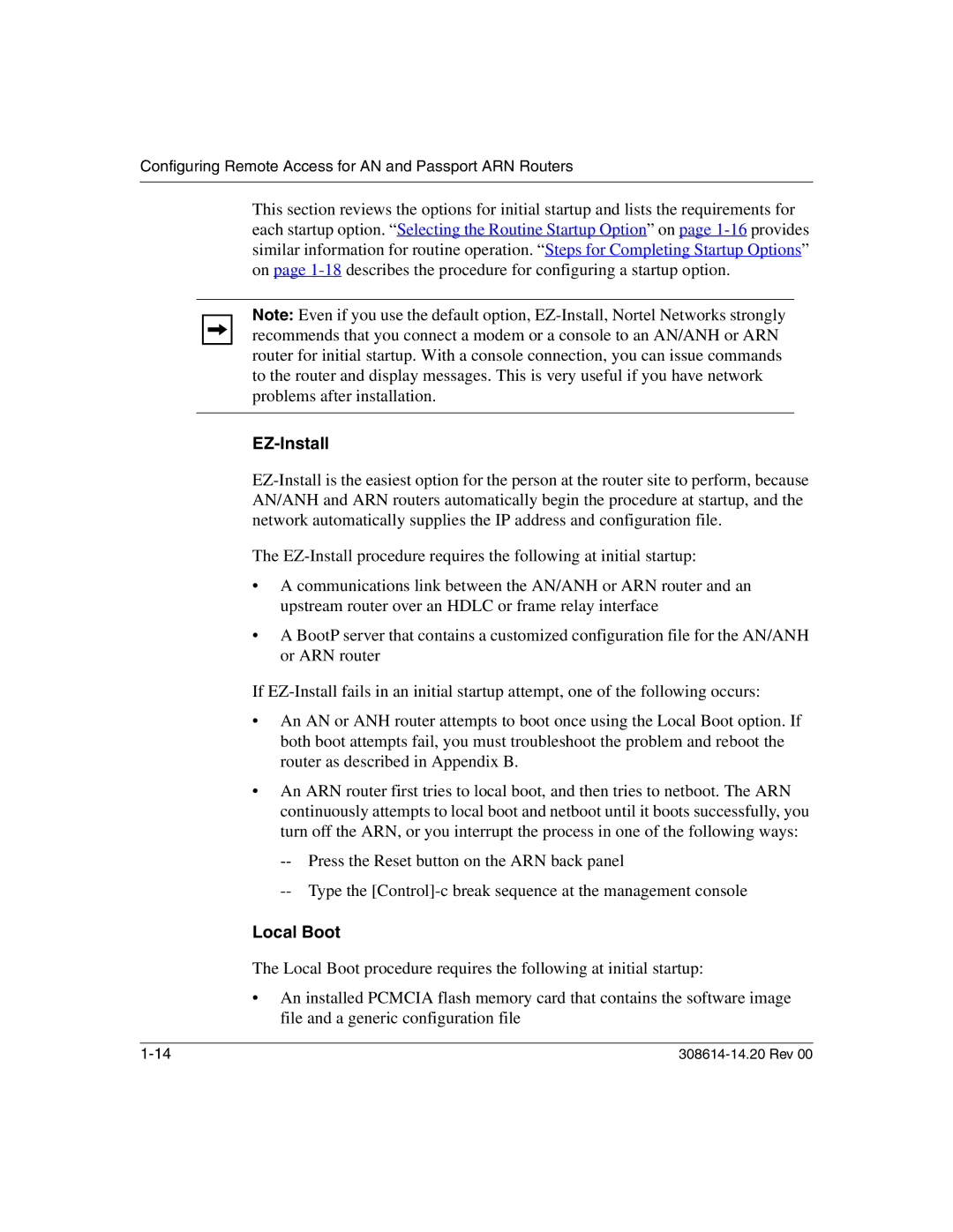 Nortel Networks 14.2 manual EZ-Install, Local Boot 