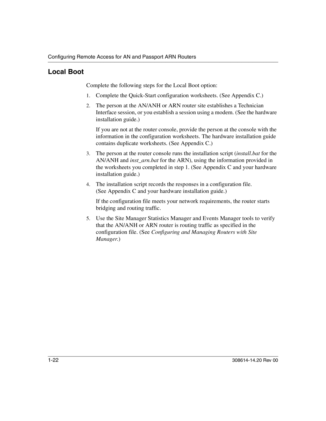 Nortel Networks 14.2 manual Local Boot 