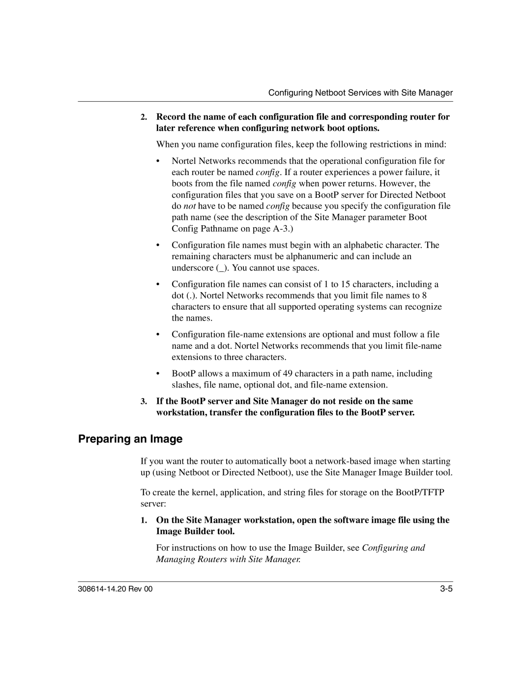 Nortel Networks 14.2 manual Preparing an Image 