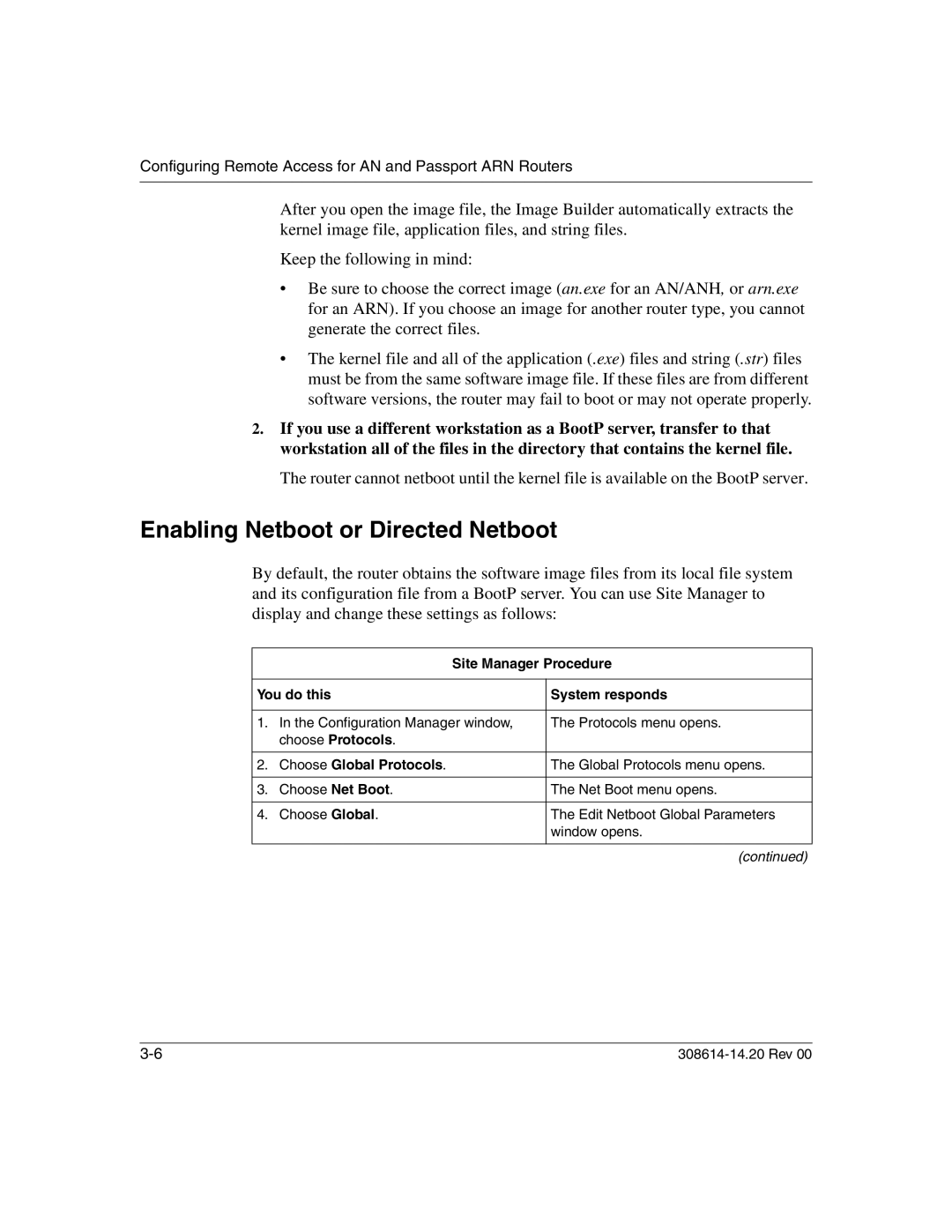 Nortel Networks 14.2 manual Enabling Netboot or Directed Netboot, Site Manager Procedure You do this System responds 