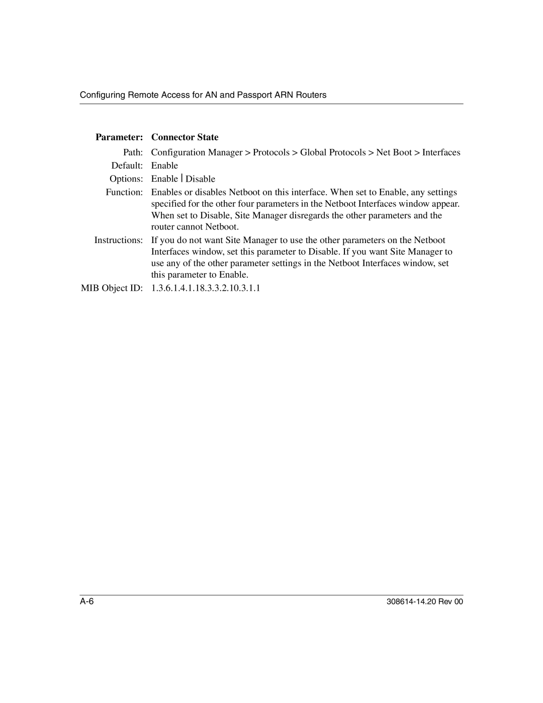 Nortel Networks 14.2 manual Parameter Connector State 