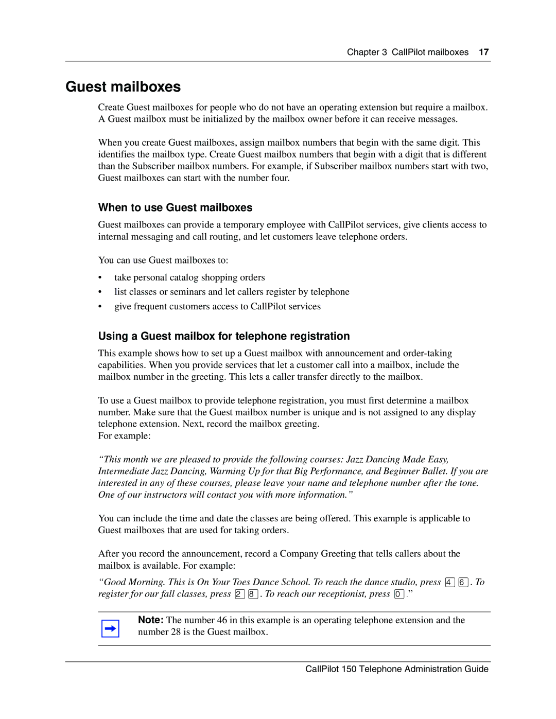 Nortel Networks CallPilot, 150 manual When to use Guest mailboxes 