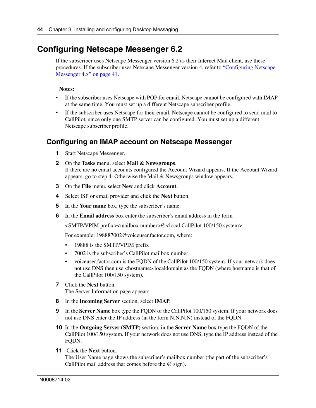 Nortel Networks 150 manual Configuring Netscape Messenger, On the Tasks menu, select Mail & Newsgroups 