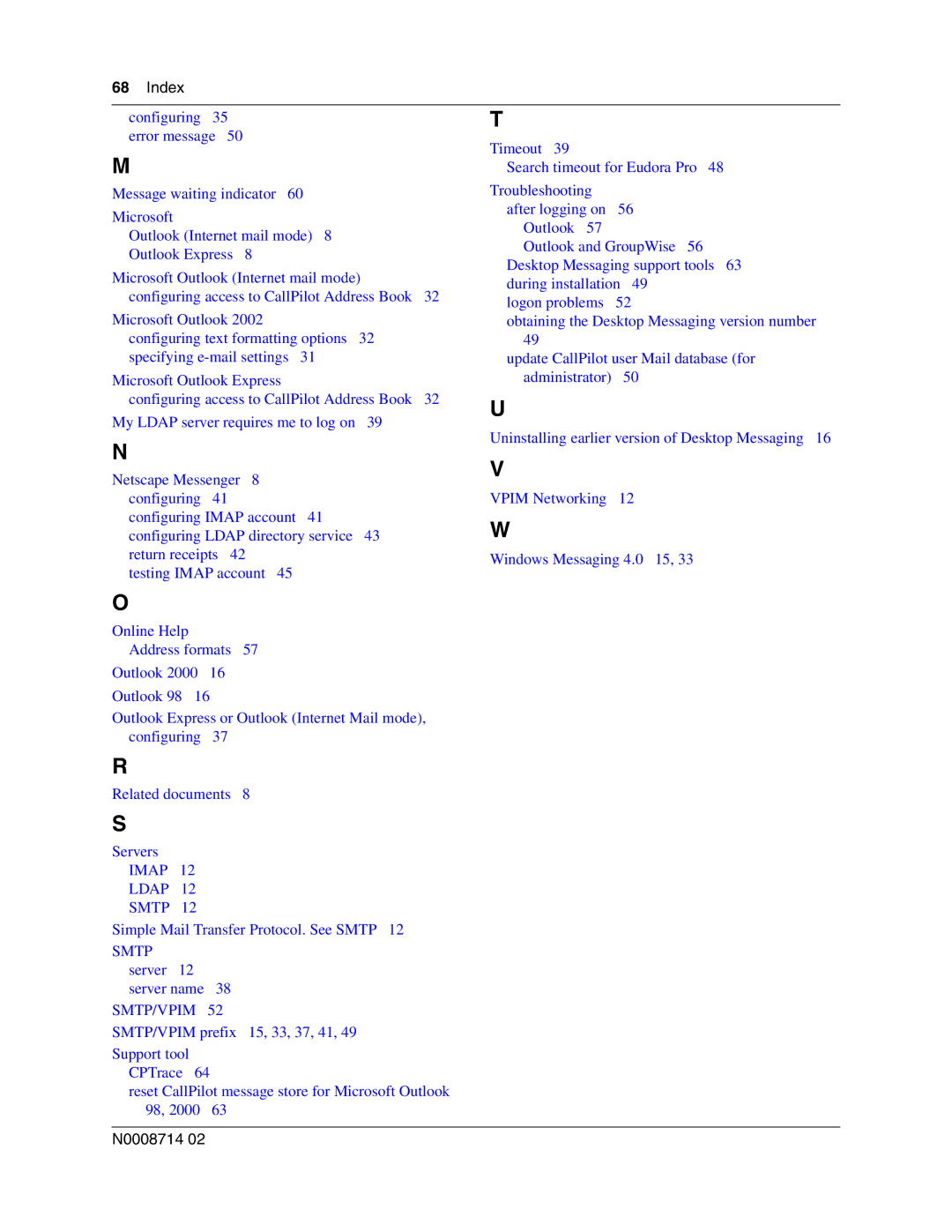 Nortel Networks 150 manual Index 