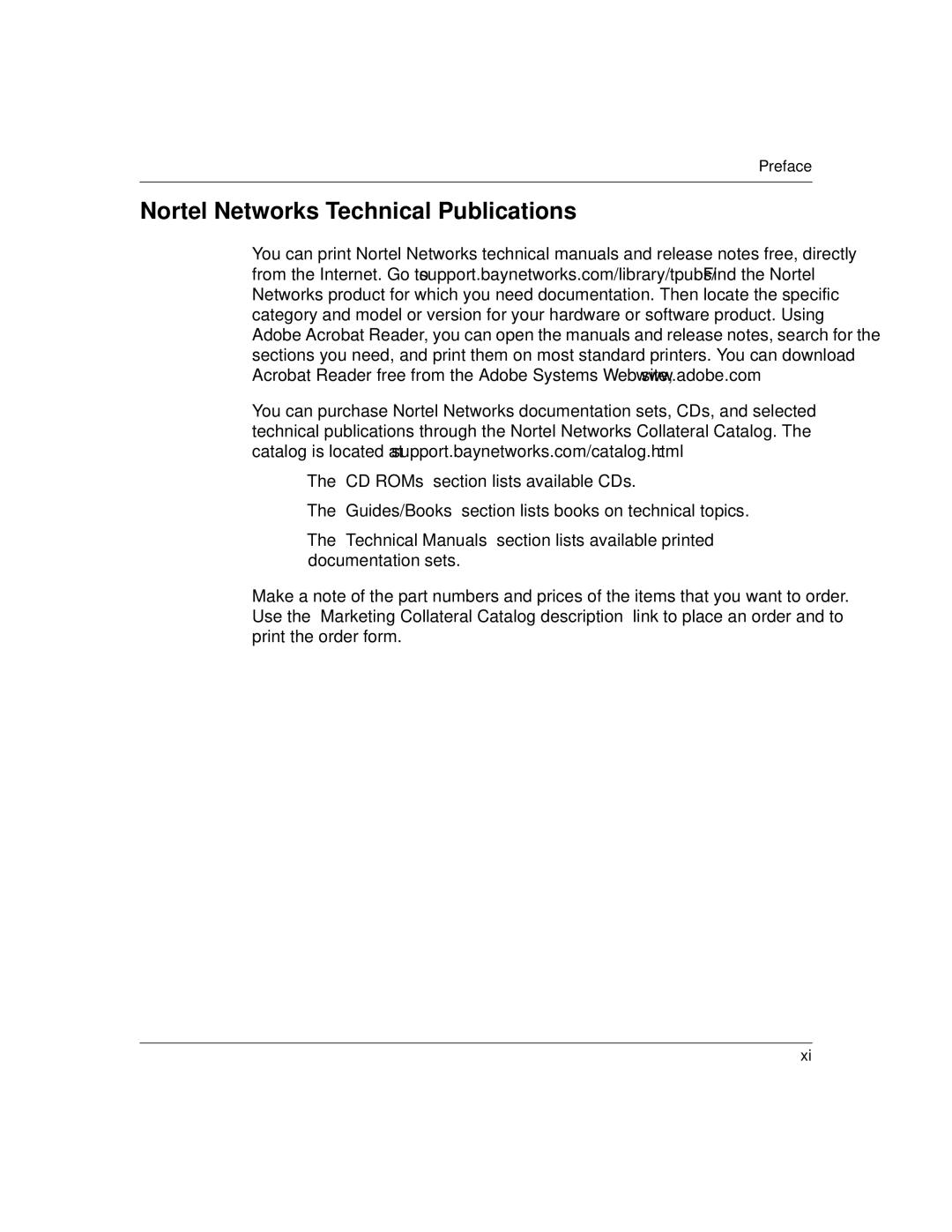 Nortel Networks 1500 manual Nortel Networks Technical Publications 