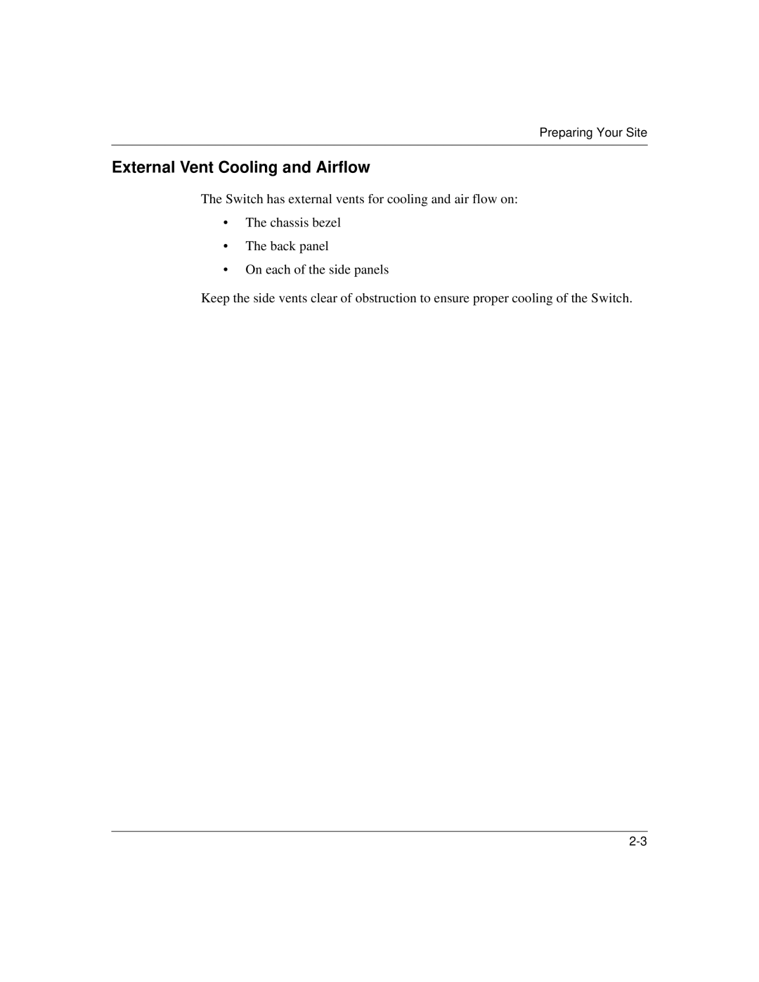 Nortel Networks 1500 manual External Vent Cooling and Airflow 